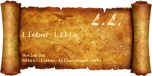 Lieber Lilla névjegykártya